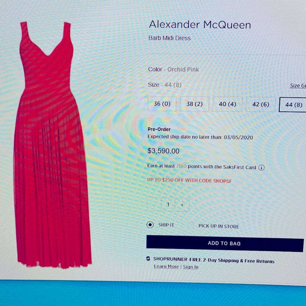 Gorgeous Alexander McQueen lust red dress 44 (IT) / 8 (US) new, never worn.